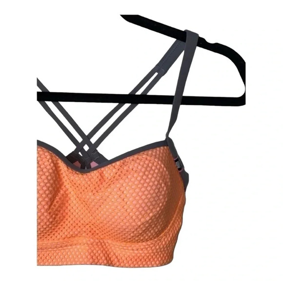 0343. Victoria's Secret‎ Sports Bra 32D Orange High Support Strappy Back - Picture 2 of 7